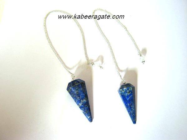 Lapiz Lazuli Faceted Pendulums